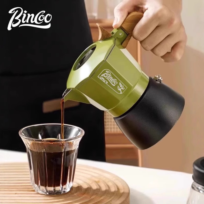 Bincoo Double Valve Moka Pot Household Concentrated Small American Latte Coffee Pot Set Espresso Coffee Utensils