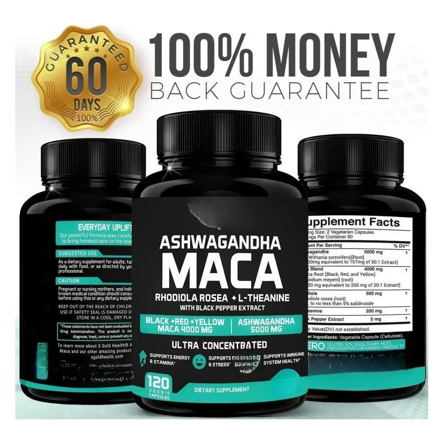 现货热卖 南非醉茄玛卡补充剂胶囊ASHWAGANDHA MACA capsules
