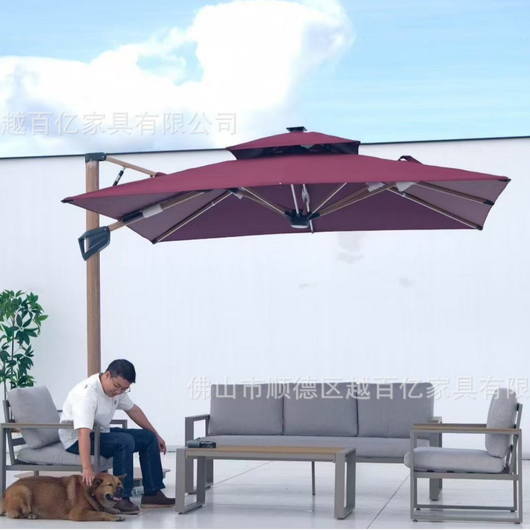 Sombrilla al aire libre villa patio sombrilla al aire libre LED con luz sombrilla romana al aire libre sombrilla grande sombrilla