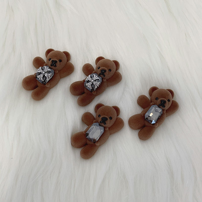 Paradise Series Waving Bear Biscuit Gemstone Hairpin Hairpin Side Clip Gift