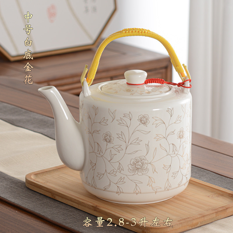 陶瓷水壶冷水壶茶壶凉水壶家用夏大凉开水壶容量玻璃装水耐高温无|undefined