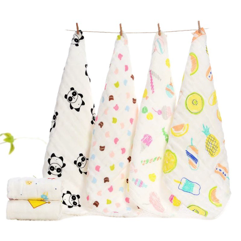 Высокоплотное марлевое детское полотенце из чистого хлопка 25*25 см, мягкое маленькое квадратное полотенце для кормления младенцев, протирка для рта