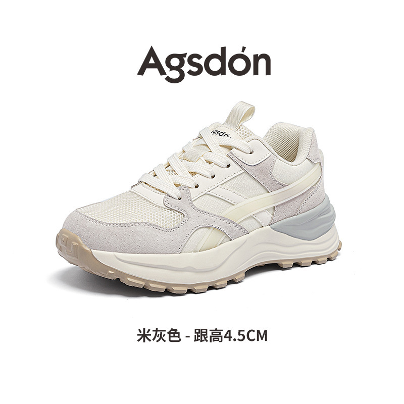 Augushiden パパシューズ女性の 2025 夏の新メッシュ厚底軽量白靴超人気カジュアルスポーツシューズ|undefined