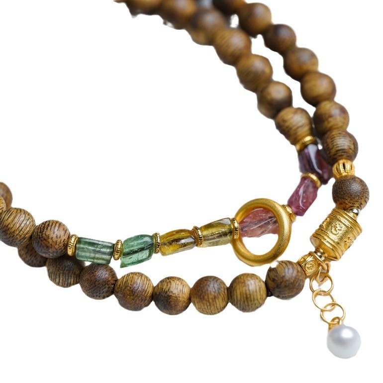 Organic scarlet wood rosary