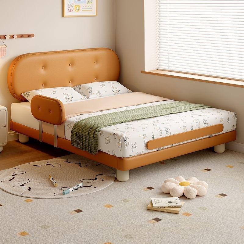 Children's Bed Boy Biscuit Bed with Guardrail First Layer Cowhide Children's Room Modern Simple Cartoon Style Children's Bed Girl