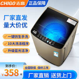 志高洗衣机全自动家用8-15KG小型带脱水波轮小宿舍用大容量