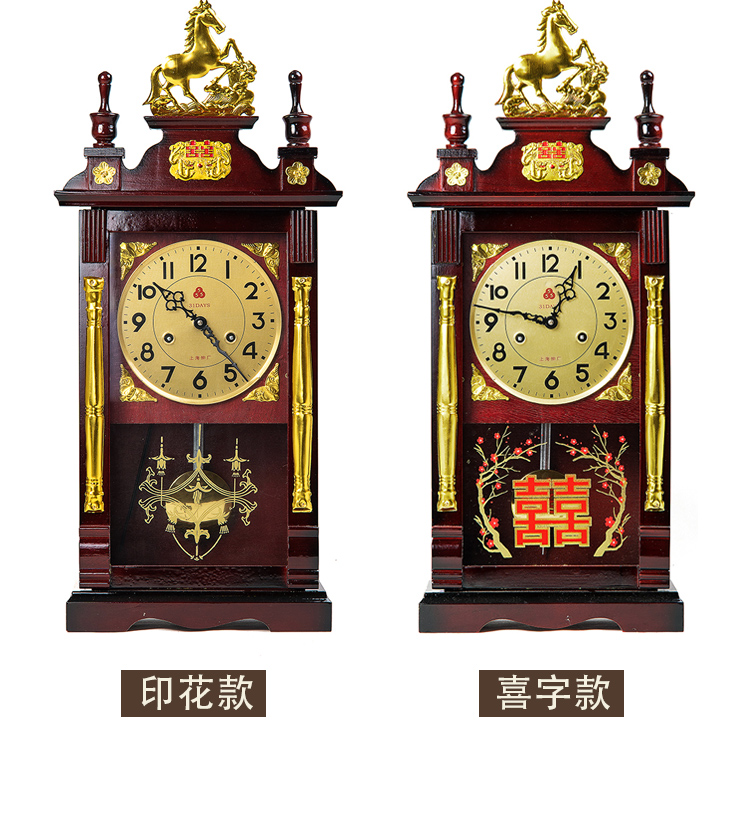 ε机械座钟老式上弦链发条纯铜机芯台钟实木报时客厅中式机械挂钟-阿里巴巴