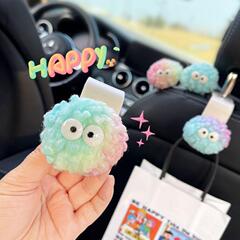 Small coal ball car seat back hook cute car seat multi-function adhesive hook rear storage rack car interior accessories