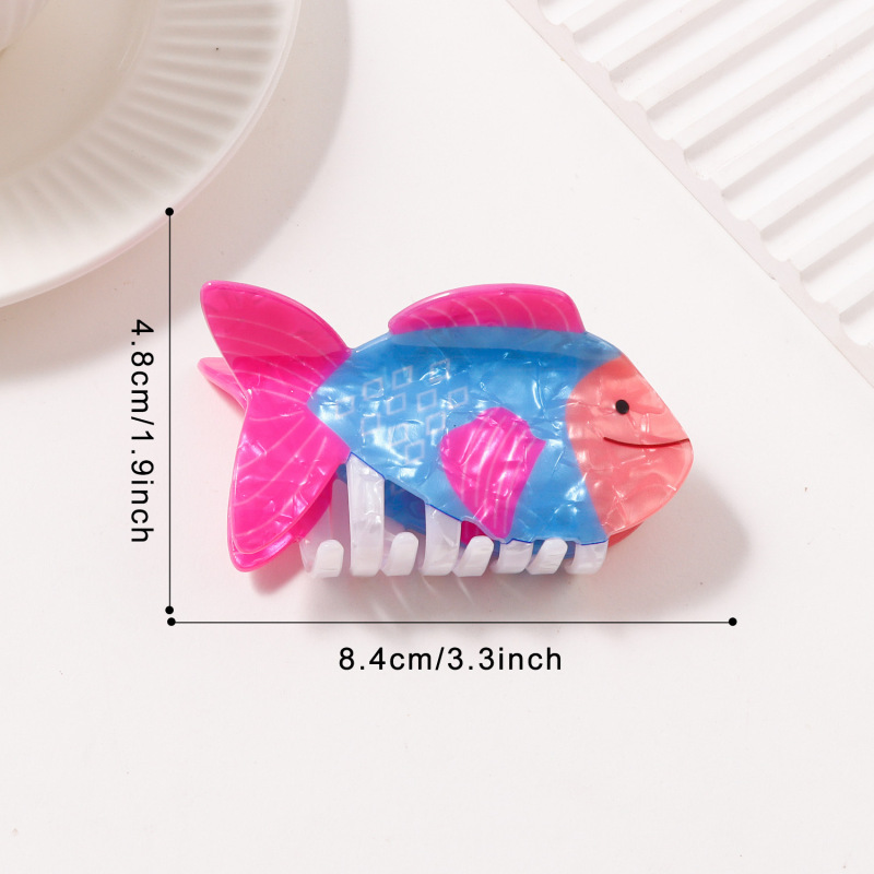 戈蕾思饰品新款海洋动物系列抓夹鲨鱼热带鱼童趣发夹女鲨鱼夹发饰|undefined