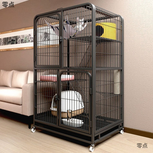 Cat Cage Villa Three-Story Extra Large Free Space Encrypted Cat Cage Luxury Cat House Cattery Cat Climbing Frame Cat Nest