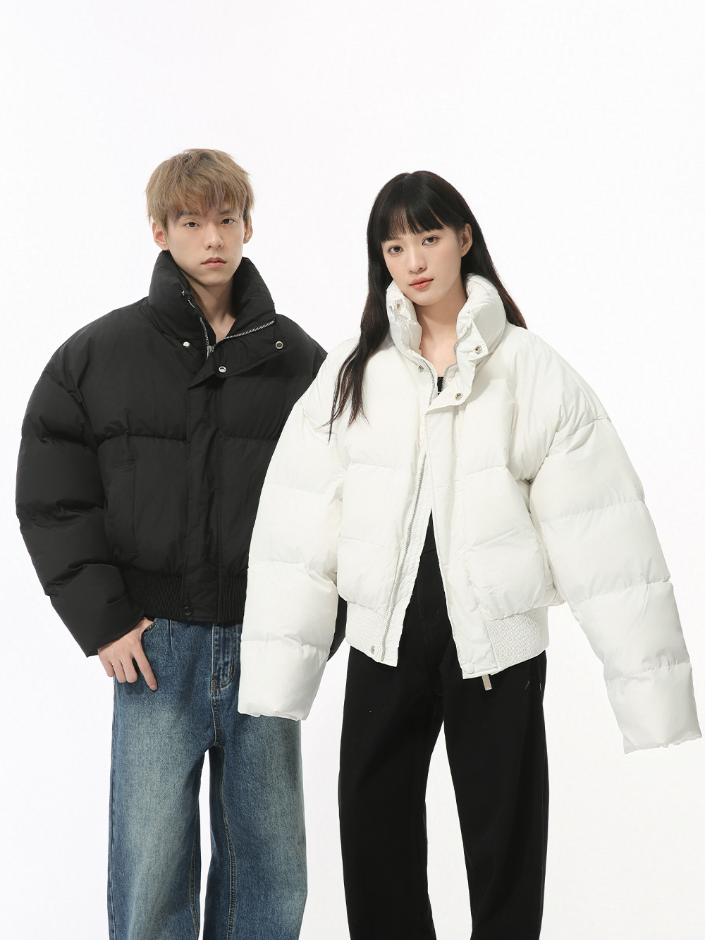 MTLCLOTHES Hombres| Nuevos productos de otoño de color sólido coreano de cuello caliente corto suelto ropa de pan de moda de algodón