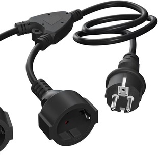 Customized 5 European Standard One-To-Two Waterproof Extension Cord, One-To-Two Power Plug, French Socket European Power Cord