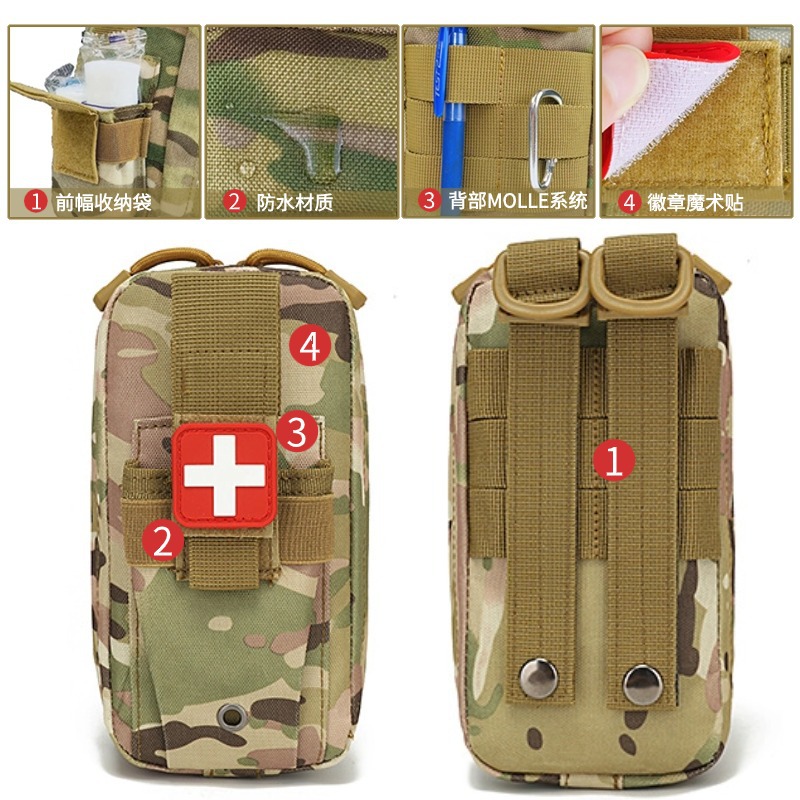 Botiquín de primeros auxilios para deportes al aire libre, kit médico táctico, tijeras de vendaje, accesorios, bolsa táctica, venta al por mayor