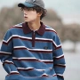撞色翻领秋冬宽松毛衣