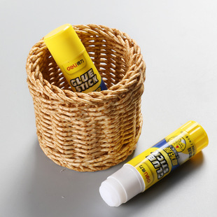 Imitation Rattan Desktop Remote Control Lipstick Cosmetic Brush Storage Box Cute Round Pen Case Tea Storage Basket