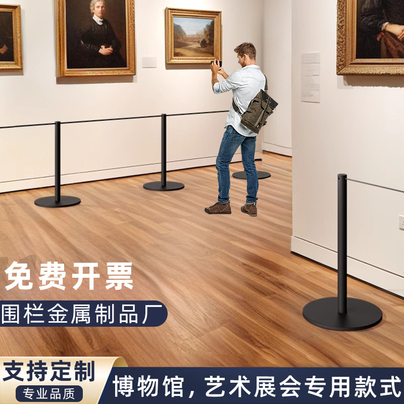 矮围栏博物馆画廊穿绳立柱 一米线围栏排队护栏栏杆座 小型防护栏