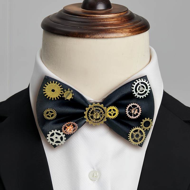 Vintage Collar Flower Women's Shirt Bow Mechanical Gear Punk Bow Tie Jk Uniform Versatile Accessory Party Gothic Style