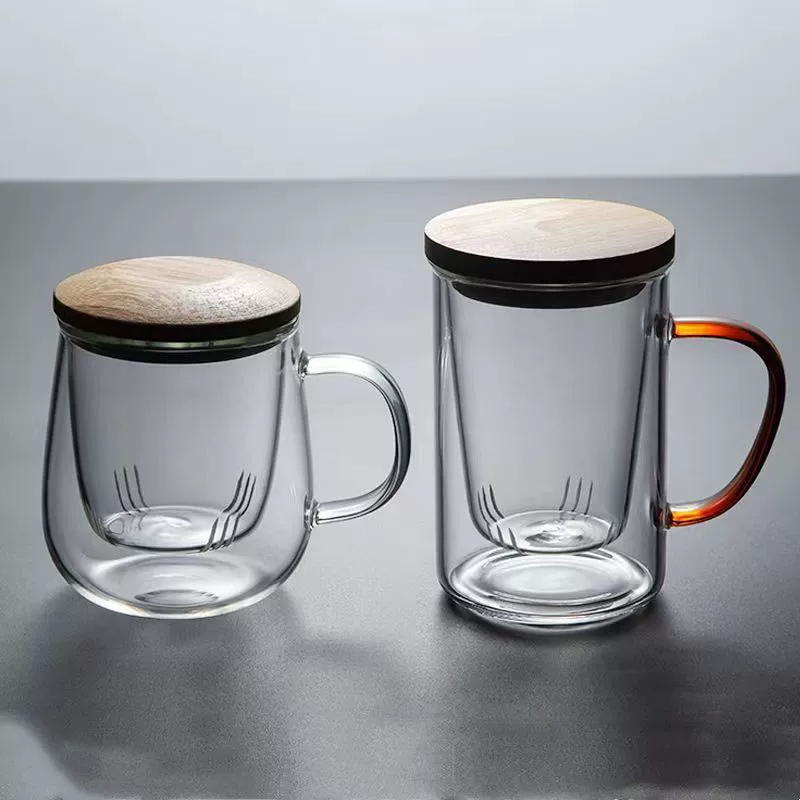 Высокоборосиликатный термостойкий стеклянный чайный стакан стеклянный чайный стакан разделенный чай чайный стакан цветочный чайный стакан красный прозрачный чай ручной работы