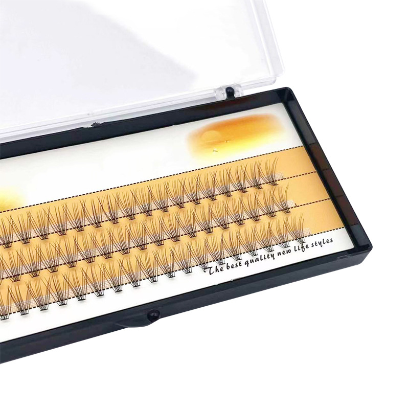 Pestañas postizas de pelo de flor fundida en caliente transfronterizas, tres filas de autoinjerto, múltiples capas tridimensionales, cómodas, suaves, pestañas grandes, mujeres