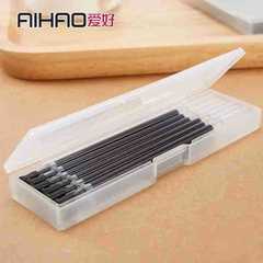 愛好1060盒裝中性筆筆芯簡約風0.5mm全針管替芯考試辦公黑色筆芯