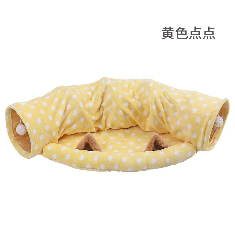 Suministros para mascotas Amazon nuevo anillo de papel semicírculo gato túnel nido resistente a los arañazos plegable auto-Hi gato Túnel de juguete