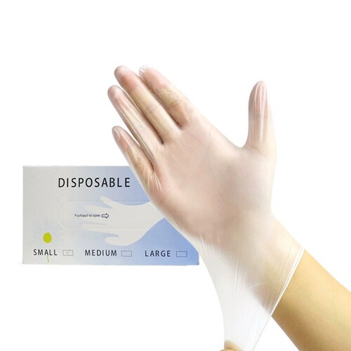 Thickened disposable PVC gloves household nitrile protective high elastic composite catering transparent latex gloves 100 pieces