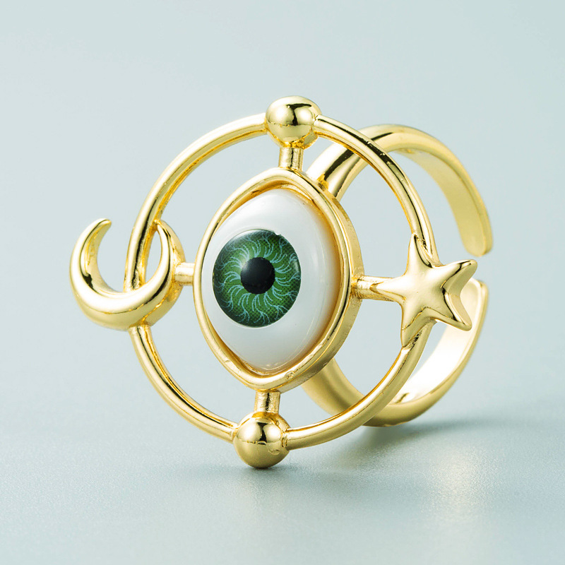 Cross-Border Supply European and American Fashion Classy Devilu0027s Eye Copper Plating 18K Gold-Pla