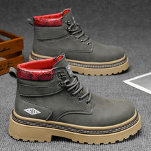 2025新款英伦登山马丁靴男秋季靴子男装户外鞋男厚底大黄靴男加绒