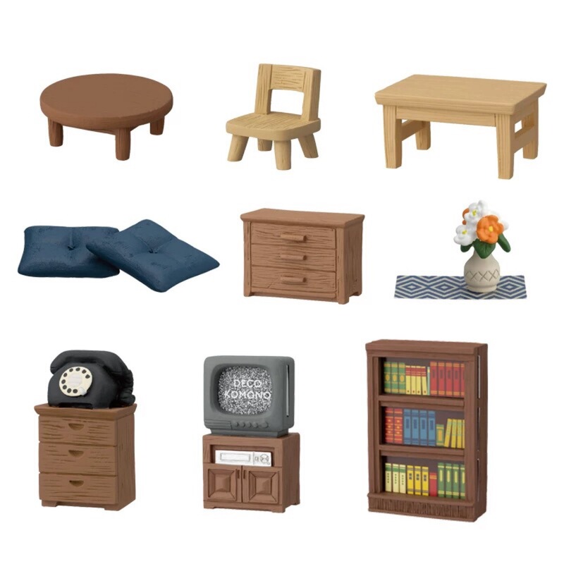 Zakka Japanese Mini Home Dining Table Chair Bookcase Miniature Scene Doll House Decorative Ornaments Shooting Props