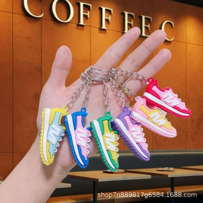 Cross-border cartoon simulation shoes key chain PVC stereo sneakers car key chain pendant to push gifts wholesale Cross-border cartoon simulation shoes key chain PVC stereo sneakers car key chain pendant to push gifts wholesale