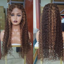 11A钢琴色真人假发13x4前蕾丝头套 deep curly frontal wig P4/27