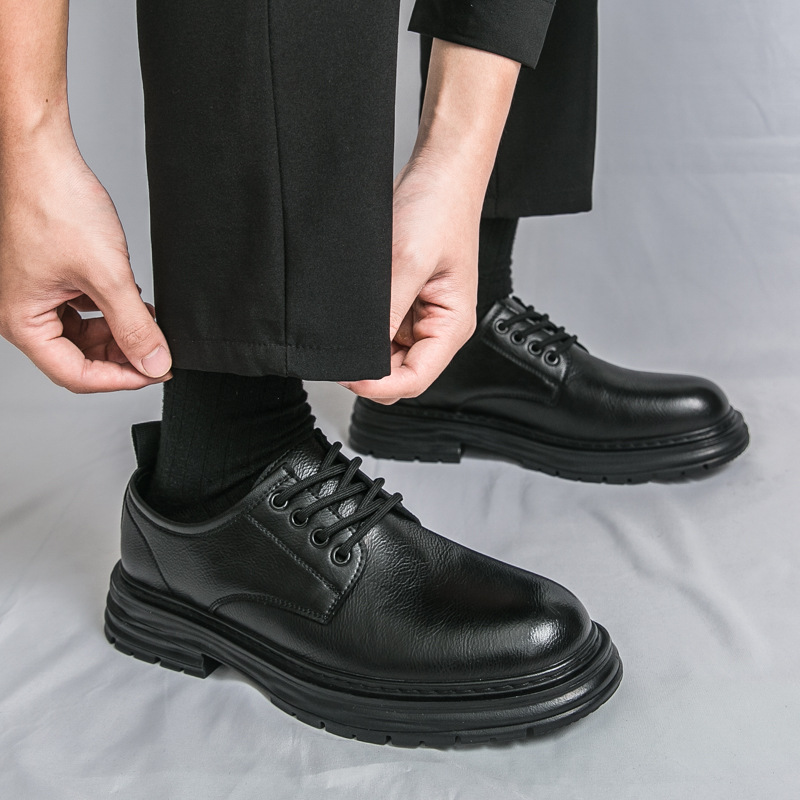 [Real Leather Large Size 48] New Style Formal Business Men's Shoes, Fashionable and Versatile British Trendy Casual Men's Leather Shoes