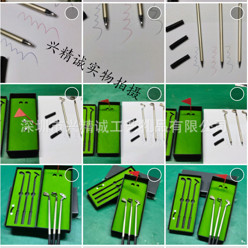 Comercio electrónico transfronterizo suministro Oficina regalo agua pluma traje caja pluma regalo creativo mini pluma de golf