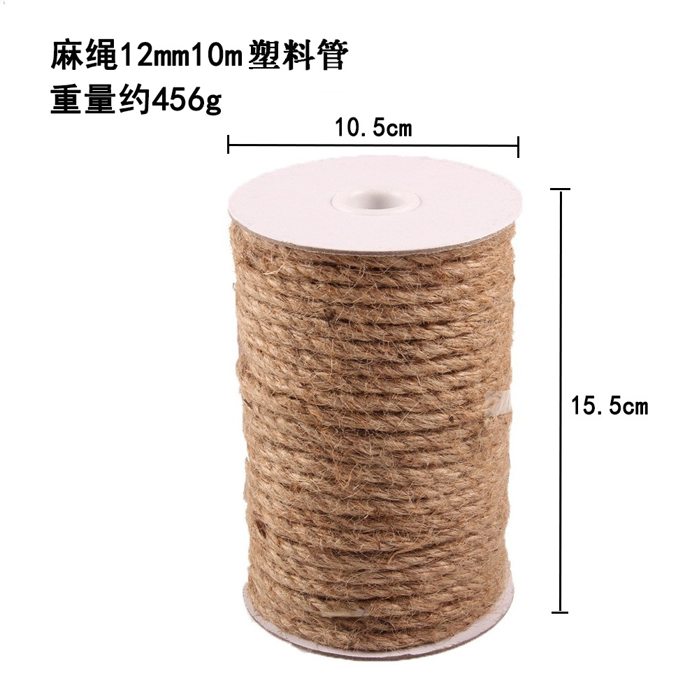 Cuerda de cáñamo de protección del medio ambiente, cuerda hecha a mano de bricolaje, decoración, embalaje, etiqueta, cuerda de cáñamo 1mm-20mm, varias especificaciones de grosor