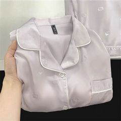 【在庫あり】胸パッド付き3点セットアイスシルクパジャマ レディース 半袖 夏用 アイスシルク 外出着としても使えるルームウェア
