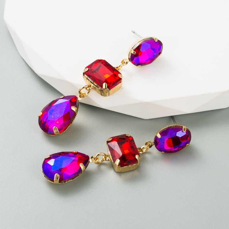 Geometric Pattern Fashion Geometric Alloy Rhinestones Women's Earrings 1 Pair