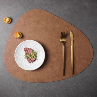 Cowhide double-sided leather placemat tea cup mat waterproof oil-proof table mat Western restaurant insulation mat bowl mat coaster
