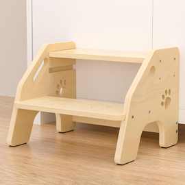 儿童实木脚踏凳楼梯台阶踩脚凳垫脚凳洗漱台阶梯凳增高凳折叠椅子