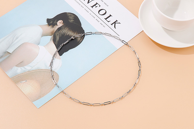 design sense fashion titanium steel bracelet necklace set wholesale nihaojewelry