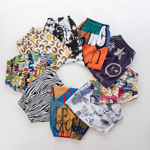 Children's Cotton Crepe Shorts for Summer - Toddler Boys Beach Pants - Loose Five-Pocket Shorts - Parent-Child Style