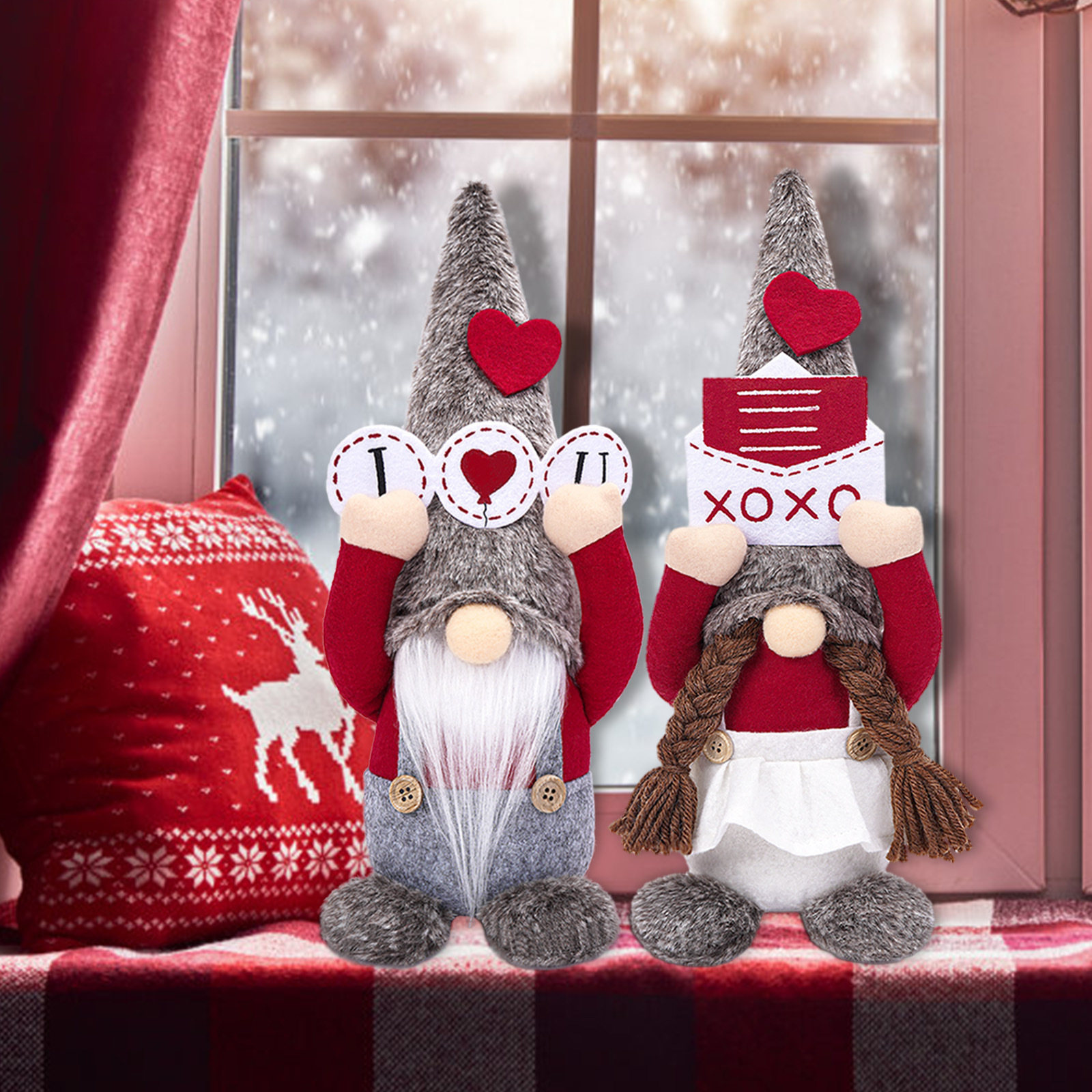 Nuevos productos transfronterizos Día de San Valentín amor muñeca sin cara lindo peluche mano enano muñeca decoración decorativa creativa