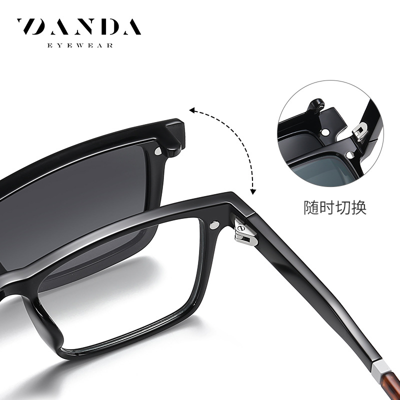 CG7703 ultra-luz TR90 miopía magnética gafas polarizadas hombres y mujeres gafas de sol cuadradas conductor conducción gafas de sol polarizadas