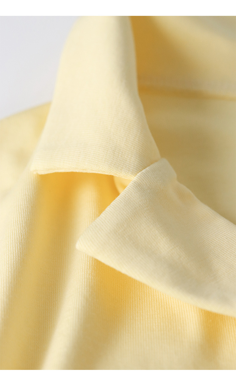 Cream Polo Collar Short Sleeve T-Shirt for Women