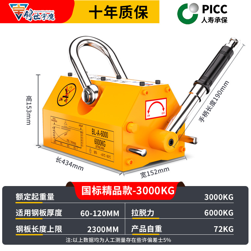 국가표준 부티크 모델 [3톤] 마그네틱 크레인(PICC 수명 보험)