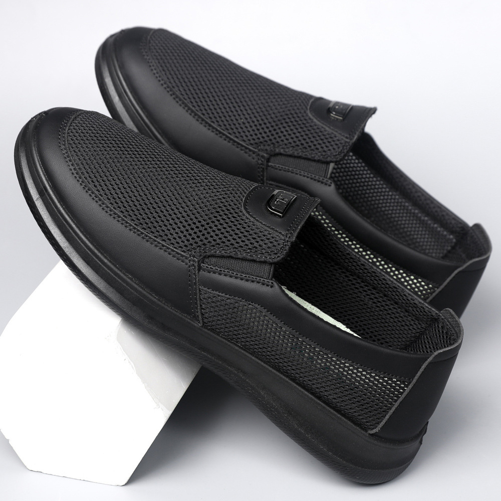 Zapatos casuales para hombres de edad media y vieja con suela suave, zapatos de zapato transpirables, viejos zapatos de tela transpirables de malla de Beijing. image 7