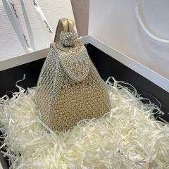 新款跨境外貿水鑽手提包包鑲鑽婚包婚禮生日宴會晚裝包晚宴會包包