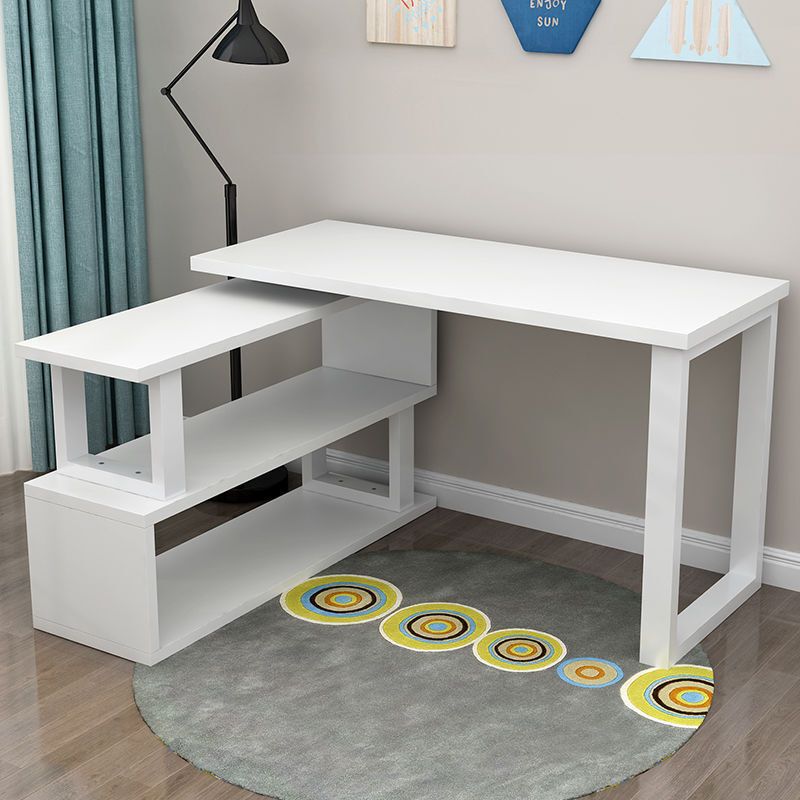 Desktop Computer Desk Desk with Bookcase Integrated Table Simple Home Corner L-Shaped Bedroom Student Corner Writing Desk