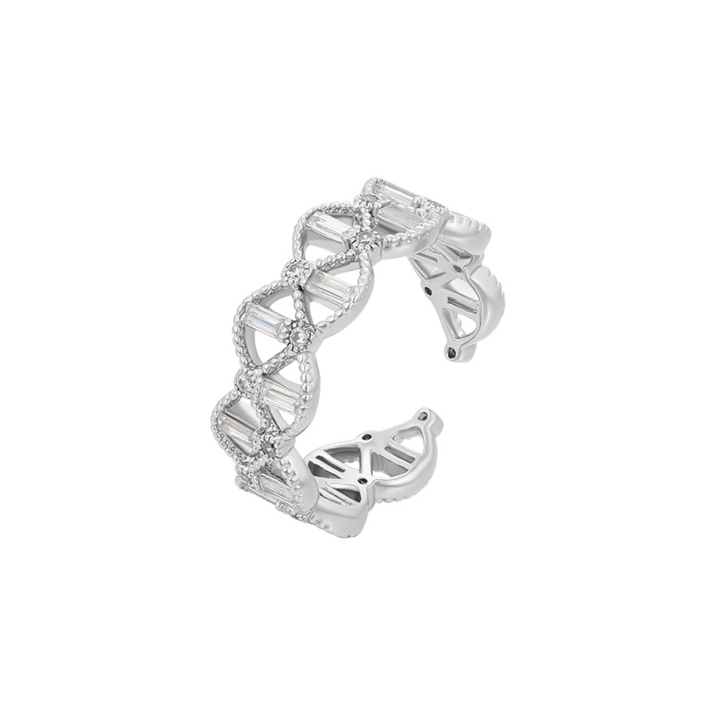 Xuping hueco diseño irregular abertura geométrica anillo de aleación de cobre chapado nicho blanco personalidad joyas al por mayor mujeres