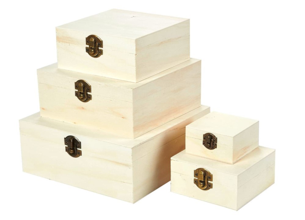 wooden square wooden box