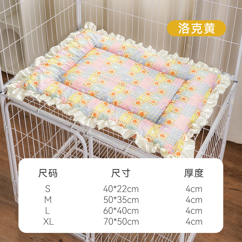 Superficie AB de doble uso de la jaula del gato estera especial estilo coreano pequeño floral Four Seasons estera universal perro perrera gato nido mascota dormir estera